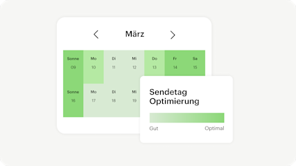 Die Benutzeroberfläche des Campaign Managers bietet einen Planungskalender mit der Möglichkeit, verschiedene Kampagnen ein- und auszufiltern.