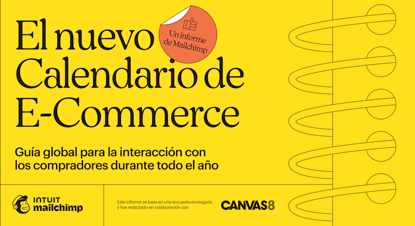 La imagen muestra la portada del informe <em>The New E-Commerce Calendar</em>, una guía global para la interacción con los compradores durante todo el año